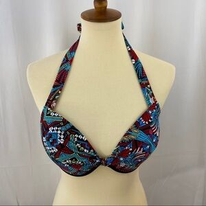 Mossimo Black And Multi Print Swim Top NWT